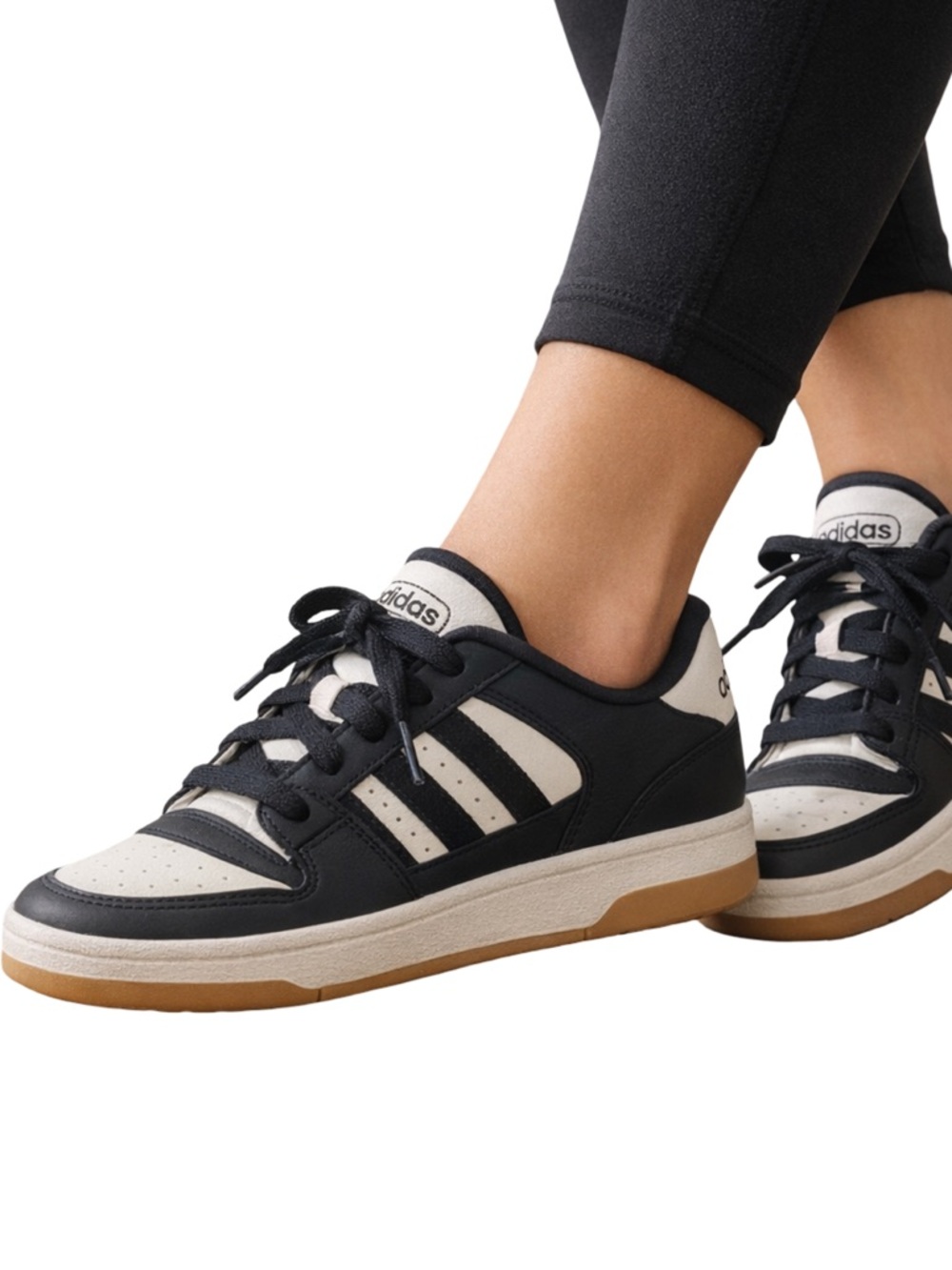 Adidas Breakaway Sneakers Womens 8 Black White Gum Sole Court Shoes NWT